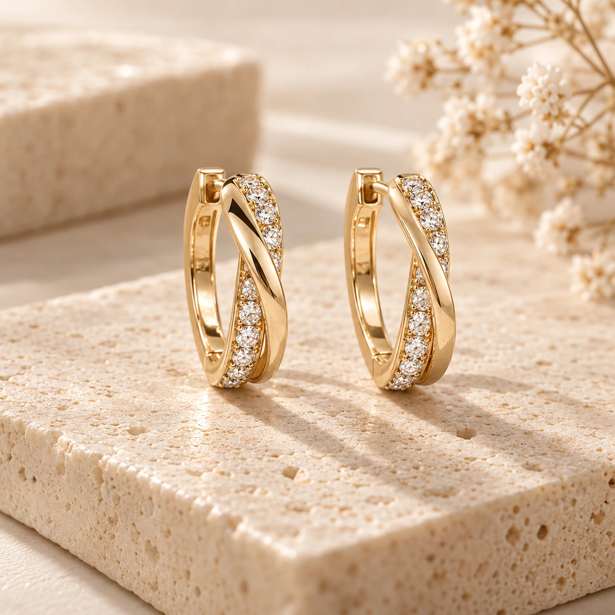 Luxury gold earrings collection