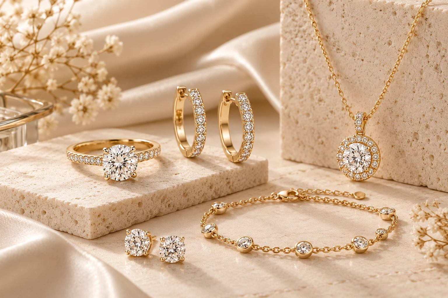 Luxury gold solitaire ring